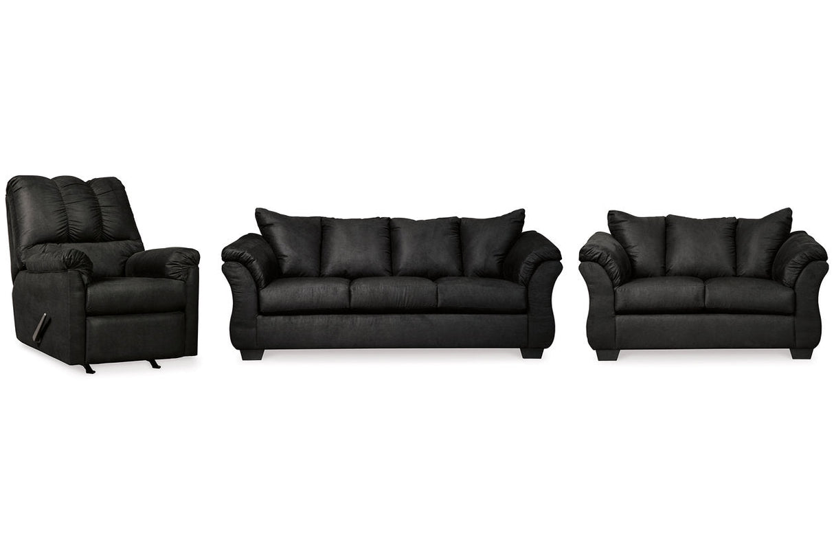 Darcy Black Sofa, Loveseat and Recliner