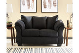 Darcy Black Loveseat and Ottoman