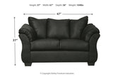 Darcy Black Loveseat and Ottoman