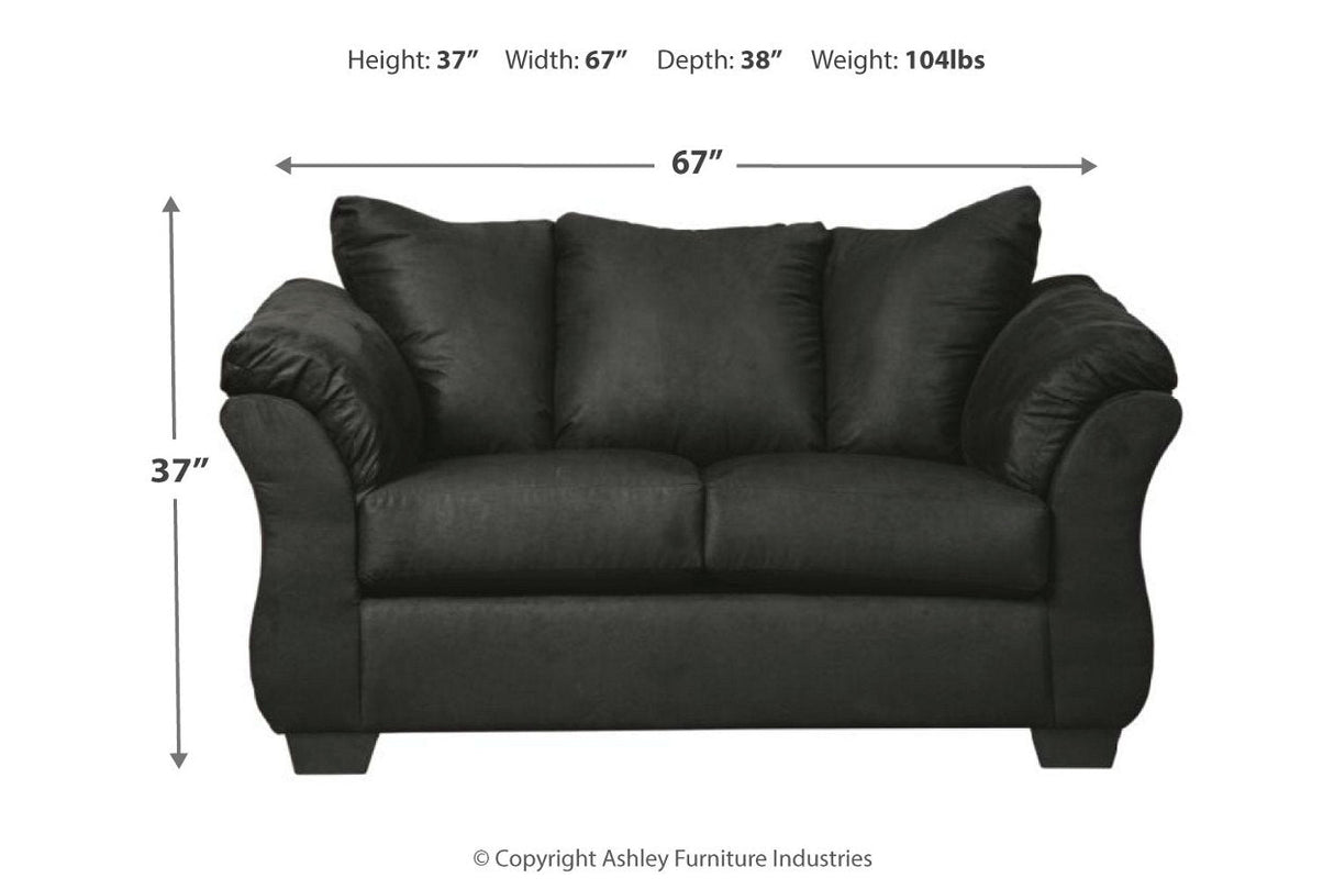 Darcy Black Sofa, Loveseat, Chair and Ottoman