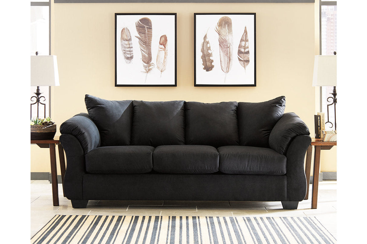 Darcy Black Sofa and Recliner