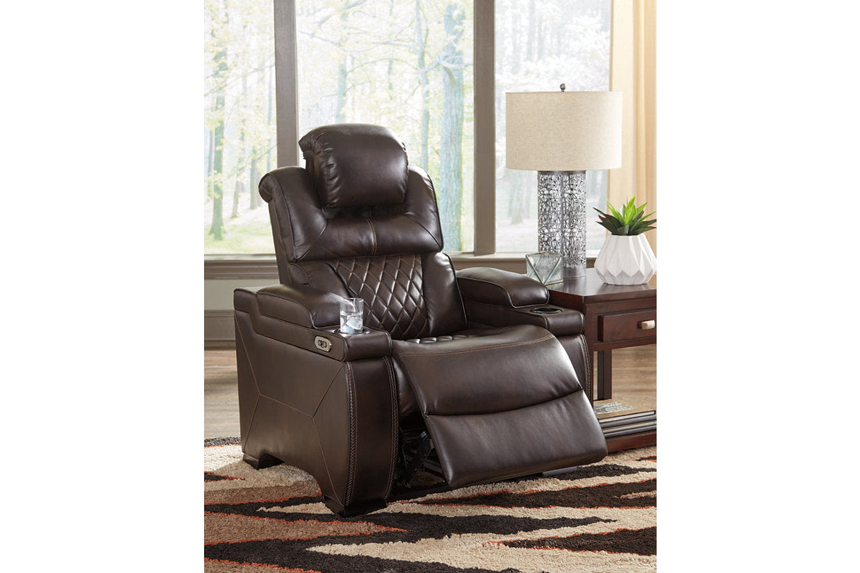 Warnerton Chocolate Power Reclining Sofa and Recliner