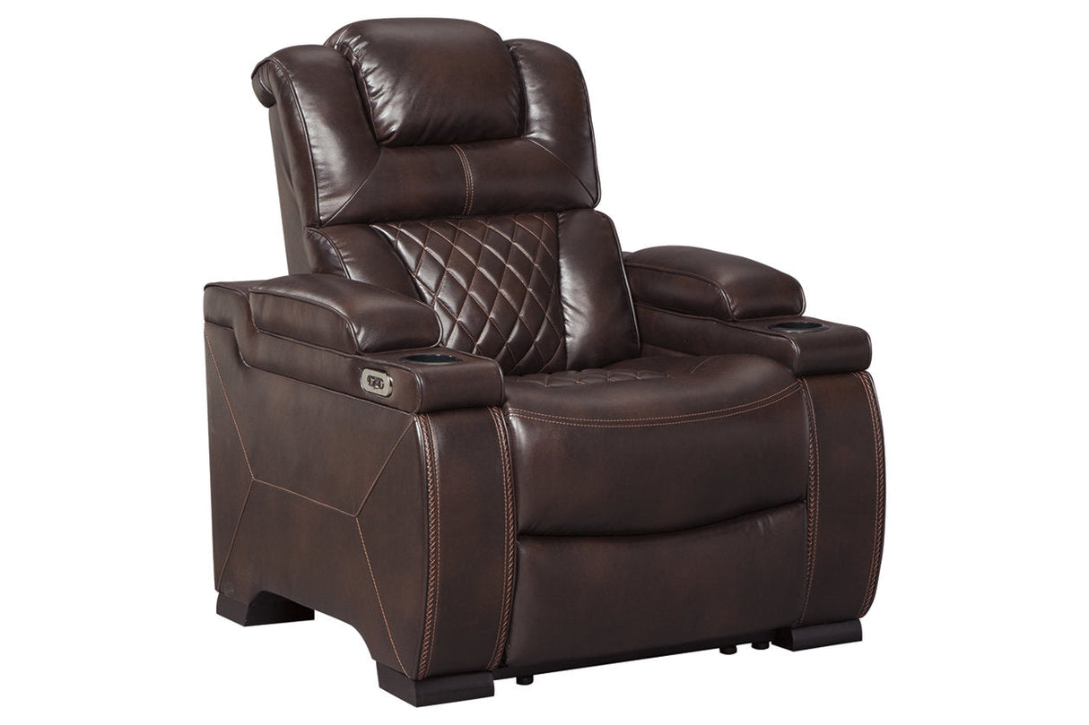 Warnerton Chocolate Power Reclining Sofa and Loveseat with Power Recliner