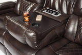 Warnerton Chocolate Power Reclining Sofa and Loveseat with Power Recliner