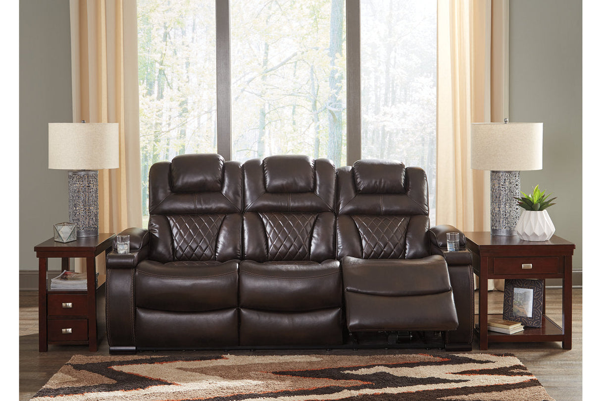 Warnerton Chocolate Power Reclining Sofa and Recliner