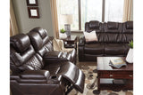 Warnerton Chocolate Power Reclining Sofa