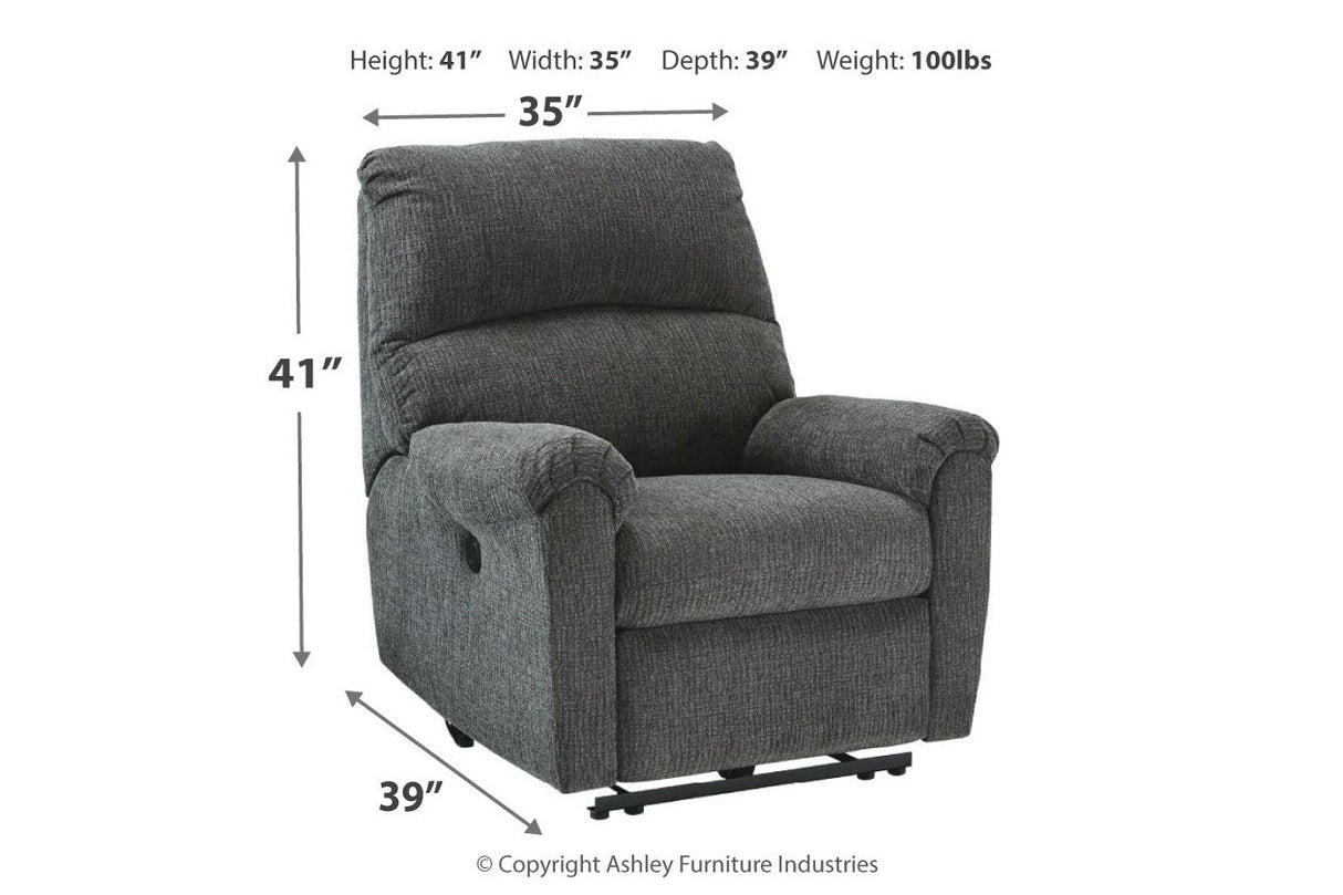 McTeer Charcoal Power Recliner