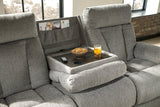 Mitchiner Fog Reclining Sofa with Drop Down Table