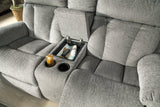 Mitchiner Fog Reclining Loveseat with Console