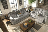 Mitchiner Fog Reclining Sofa with Drop Down Table