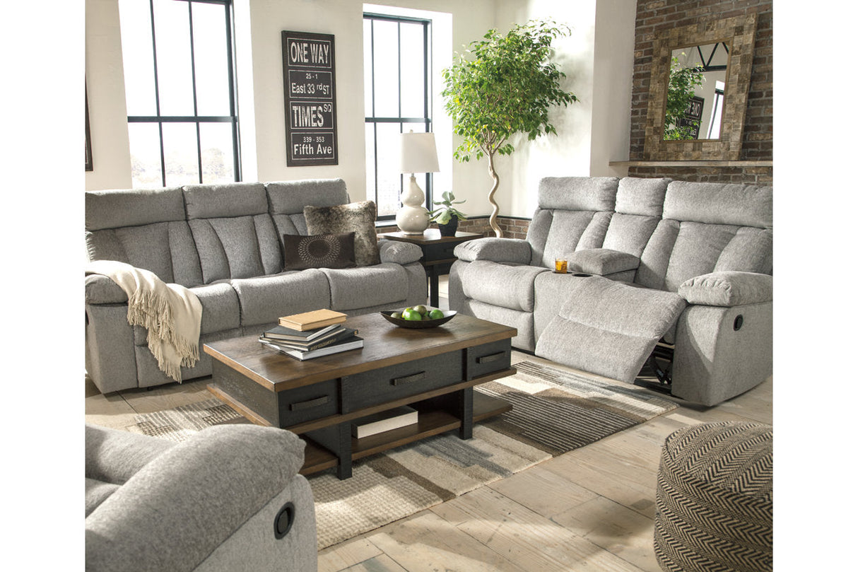 Mitchiner Fog Reclining Sofa with Drop Down Table