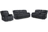 Draycoll Slate Power Reclining Sofa, Loveseat and Recliner