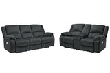 Draycoll Slate Power Reclining Sofa and Loveseat