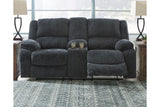 Draycoll Slate Reclining Loveseat with Console