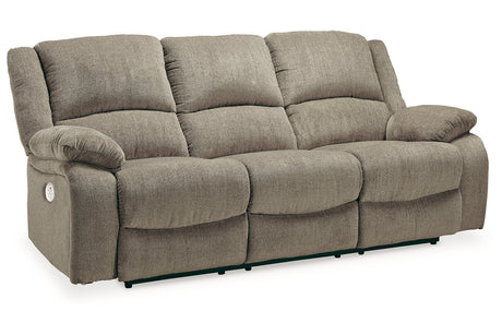 Draycoll Pewter Power Reclining Sofa and Loveseat