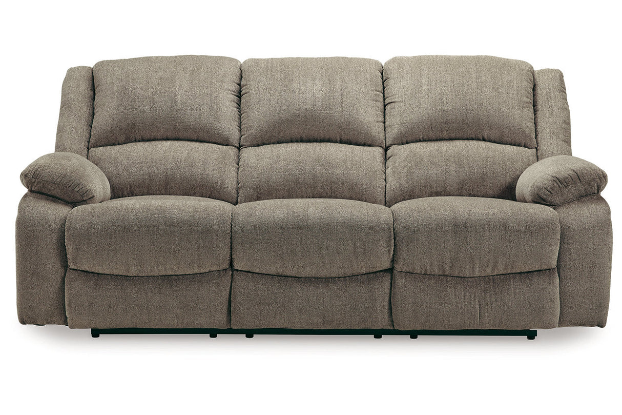 Draycoll Pewter Reclining Sofa and Power Reclining Loveseat