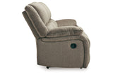 Draycoll Pewter Reclining Sofa and Power Reclining Loveseat