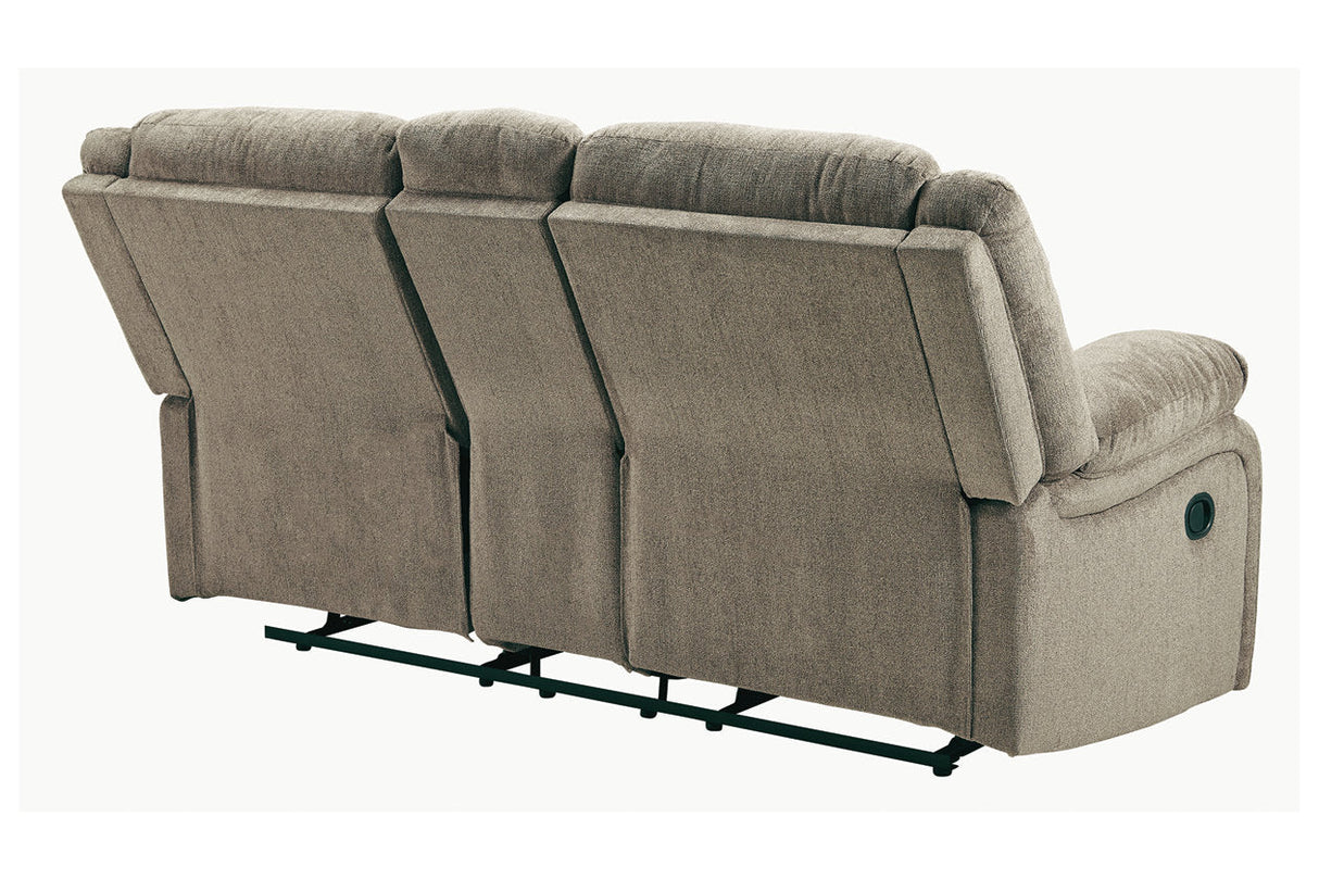 Draycoll Pewter Reclining Loveseat with Console