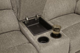 Draycoll Pewter Reclining Loveseat with Console