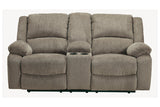 Draycoll Pewter Reclining Loveseat with Console