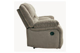 Draycoll Pewter Reclining Loveseat with Console