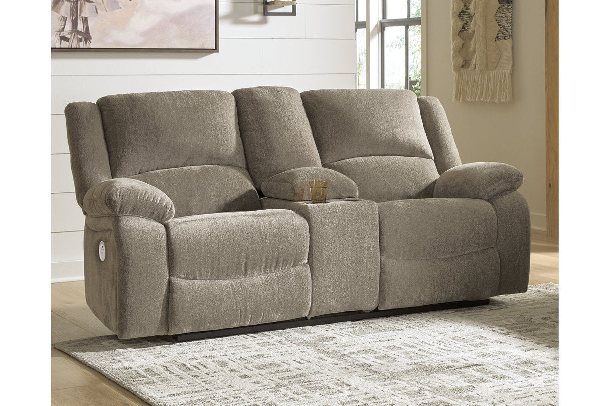 Draycoll Pewter Power Reclining Sofa, Loveseat and Recliner