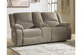 Draycoll Pewter Reclining Sofa and Power Reclining Loveseat