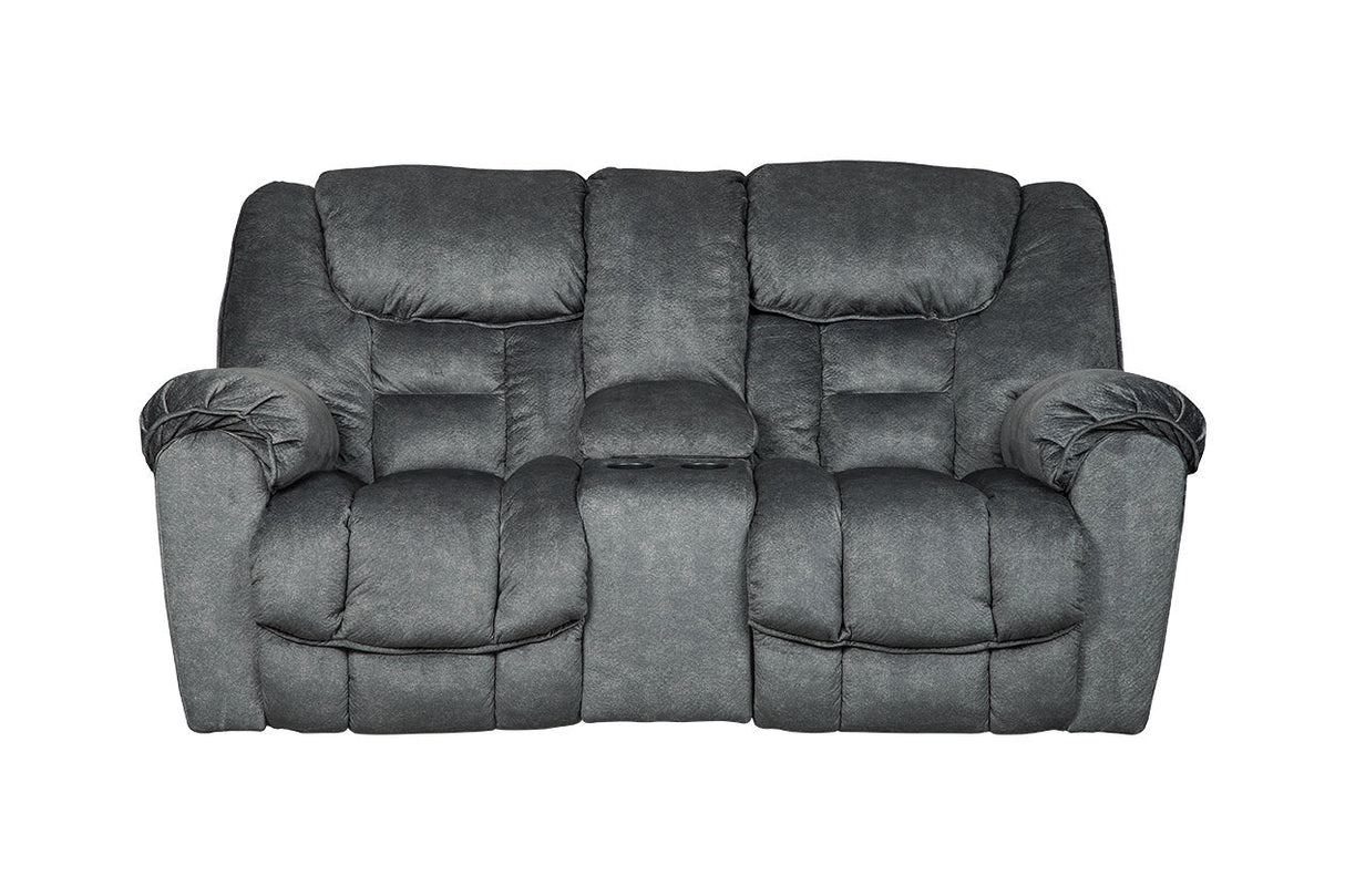 Capehorn Granite Reclining Loveseat with Console