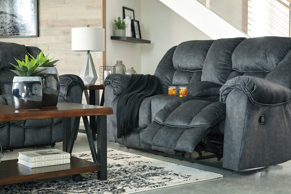 Capehorn Granite Reclining Loveseat with Console