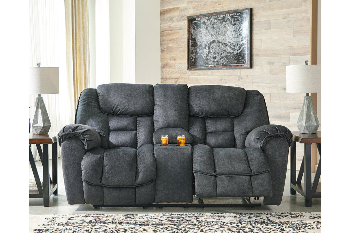 Capehorn Granite Reclining Loveseat and 2 Recliners