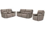 Cavalcade Slate Power Reclining Sofa, Loveseat and Recliner