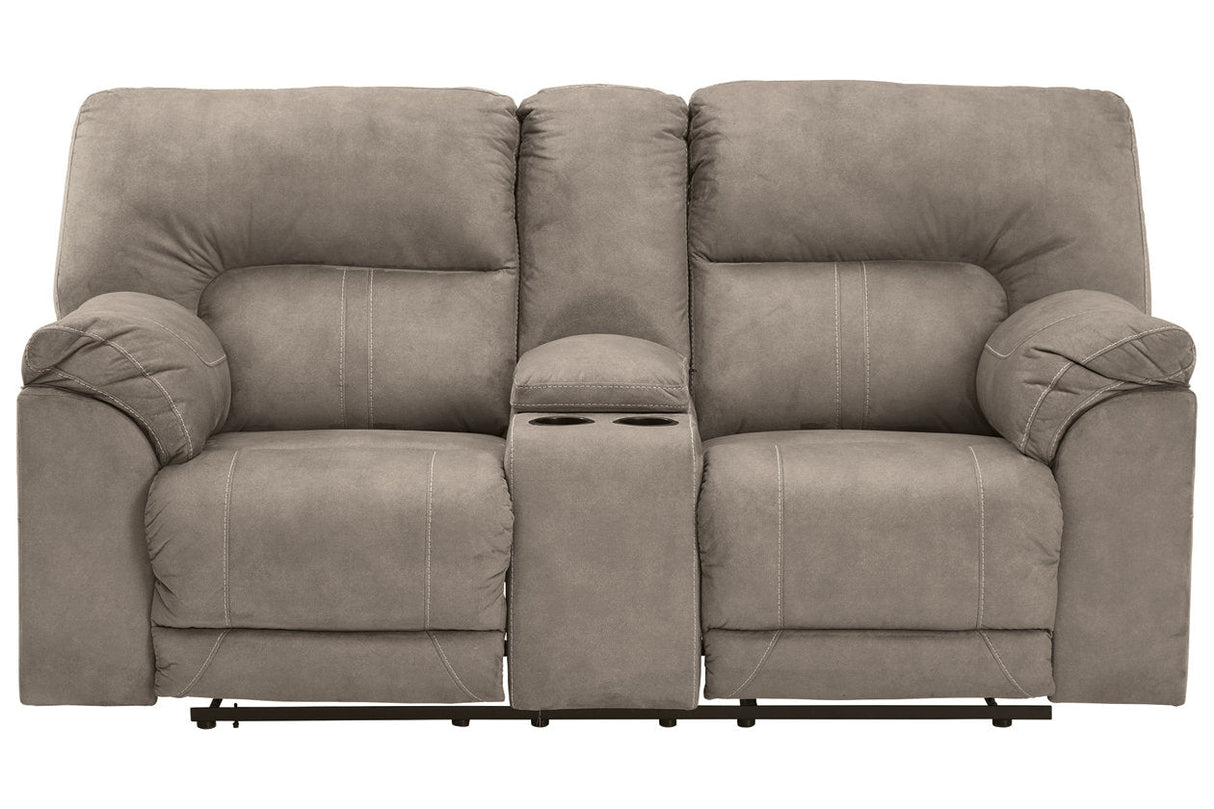 Cavalcade Slate Power Reclining Loveseat with Console