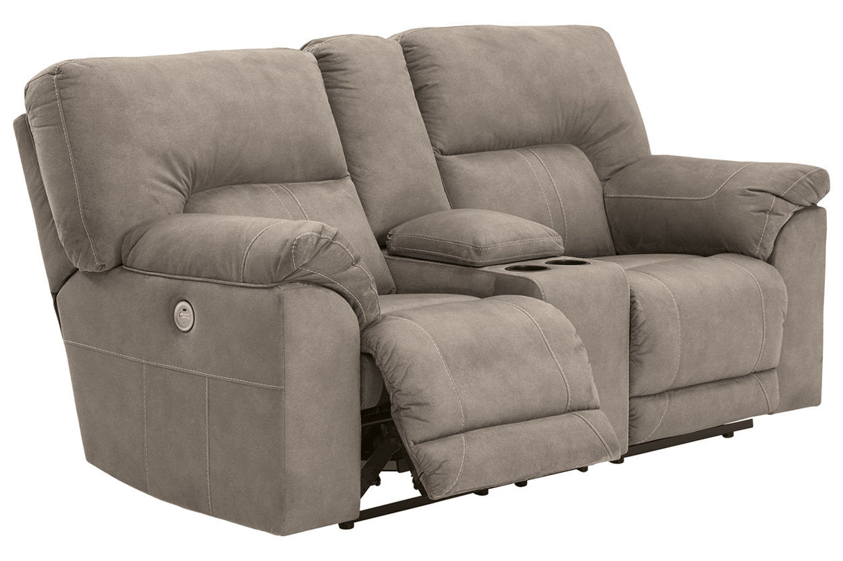 Cavalcade Slate Power Reclining Loveseat with Console