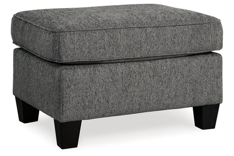 Agleno Charcoal Sofa, Loveseat, Chair and Ottoman