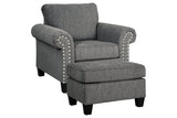 Agleno Charcoal Chair and Ottoman