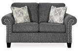 Agleno Charcoal Sofa and Loveseat