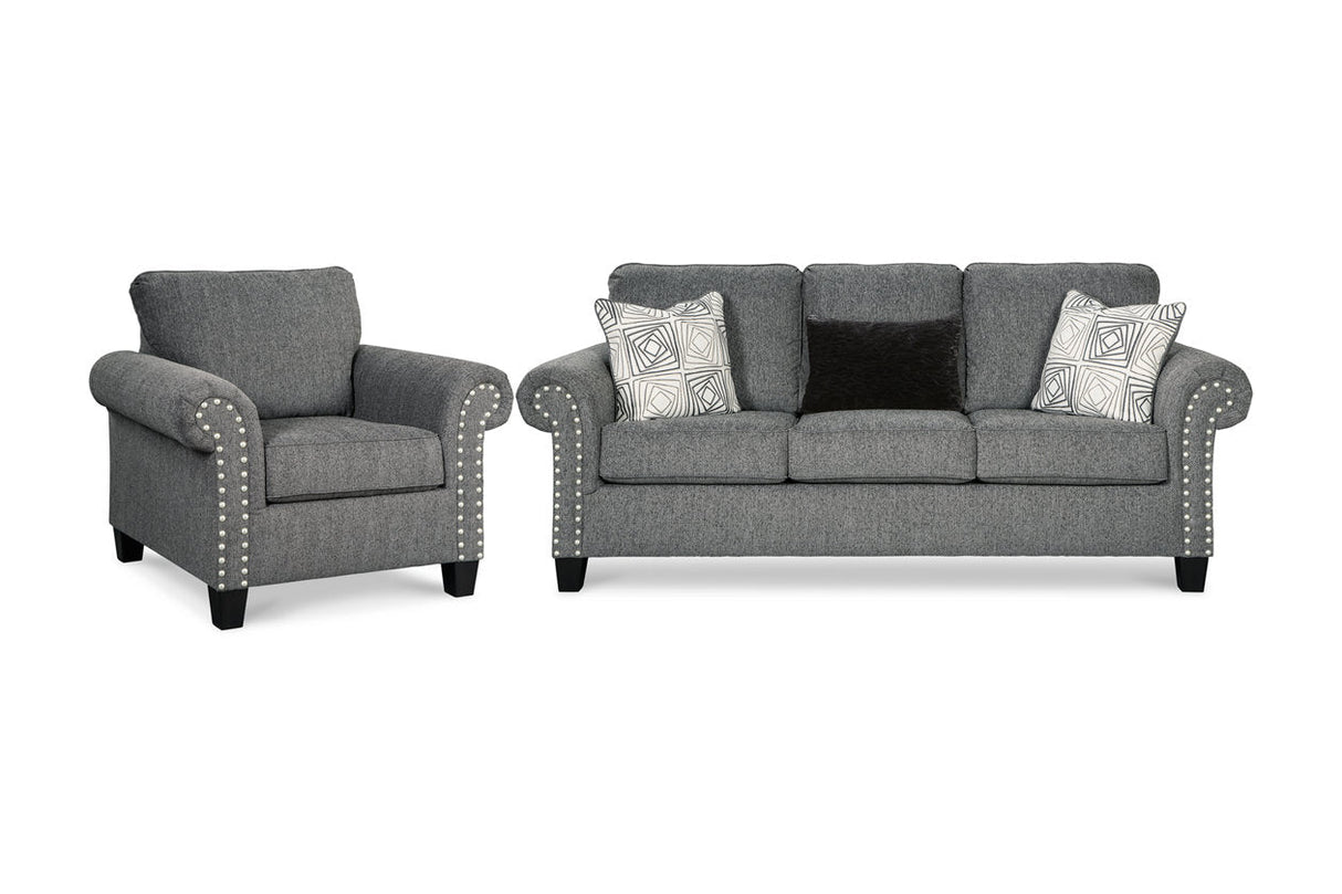 Agleno Charcoal Sofa and Chair