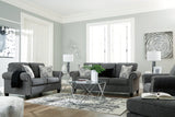 Agleno Charcoal Sofa, Loveseat, Chair and Ottoman