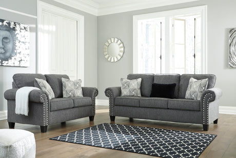 Agleno Charcoal Living Room Set