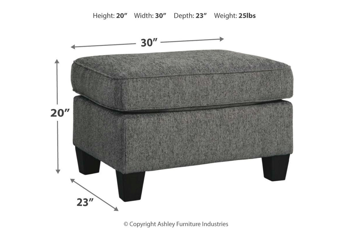 Agleno Charcoal Sofa, Loveseat, Chair and Ottoman