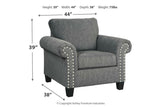 Agleno Charcoal Chair and Ottoman