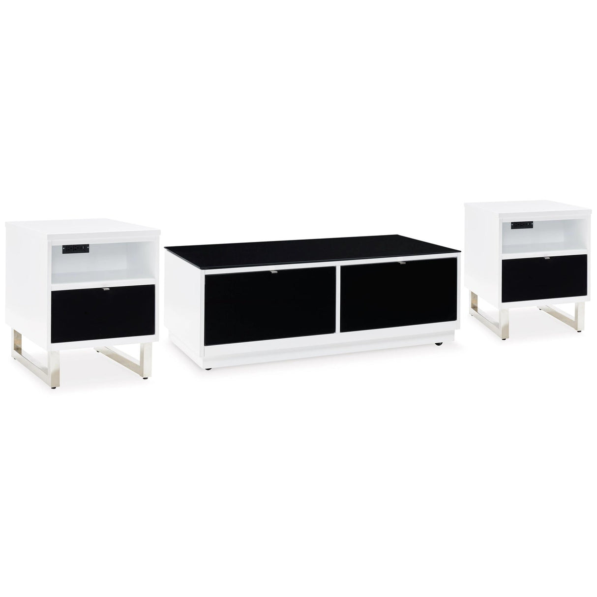Gardoni Black/White 3pc Occasional Table Set