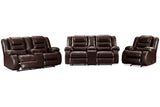 Vacherie Chocolate Reclining Loveseat and Recliner