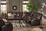 Vacherie Chocolate Reclining Loveseat with Console