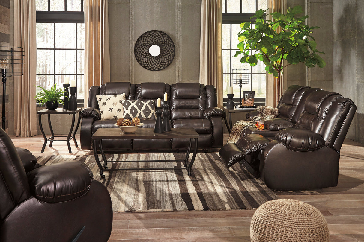 Vacherie Chocolate Reclining Living Room Set