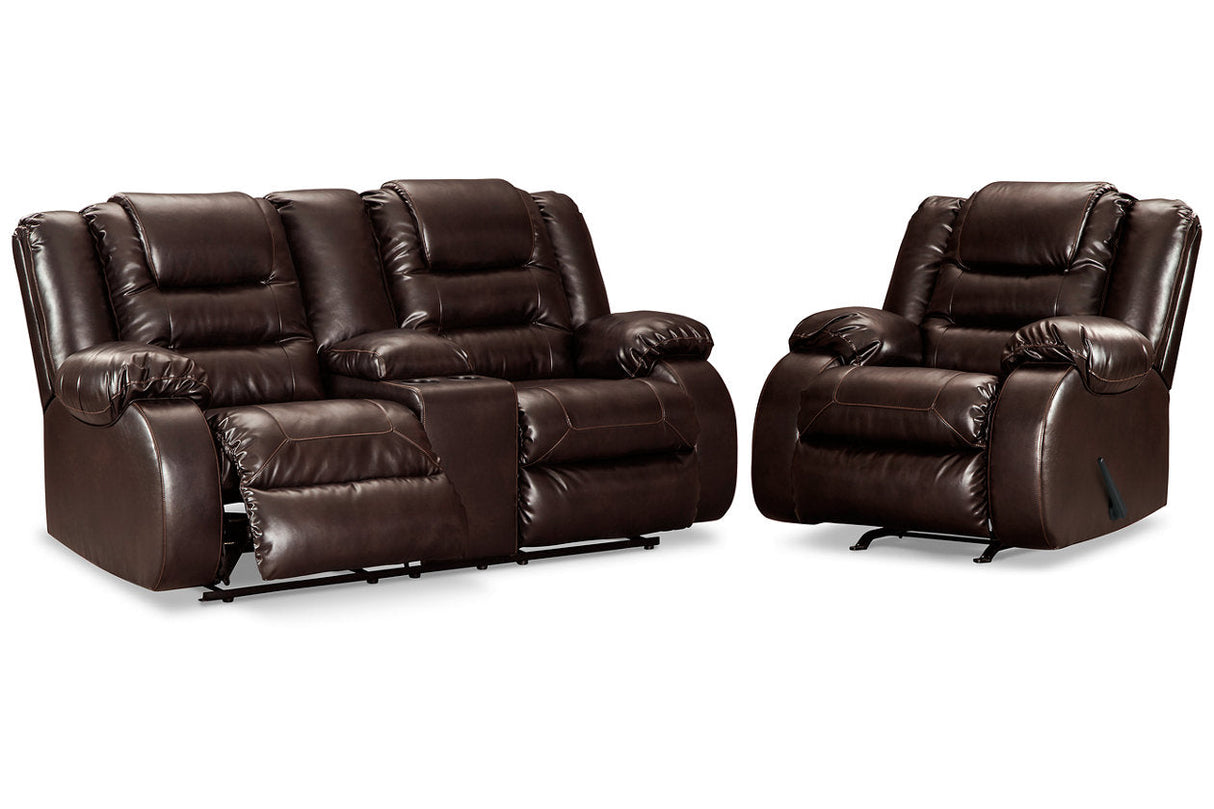 Vacherie Chocolate Reclining Loveseat with Recliner