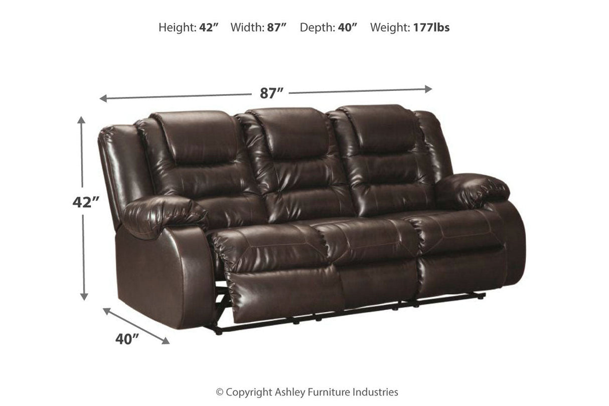 Vacherie Chocolate Reclining Sofa and Loveseat