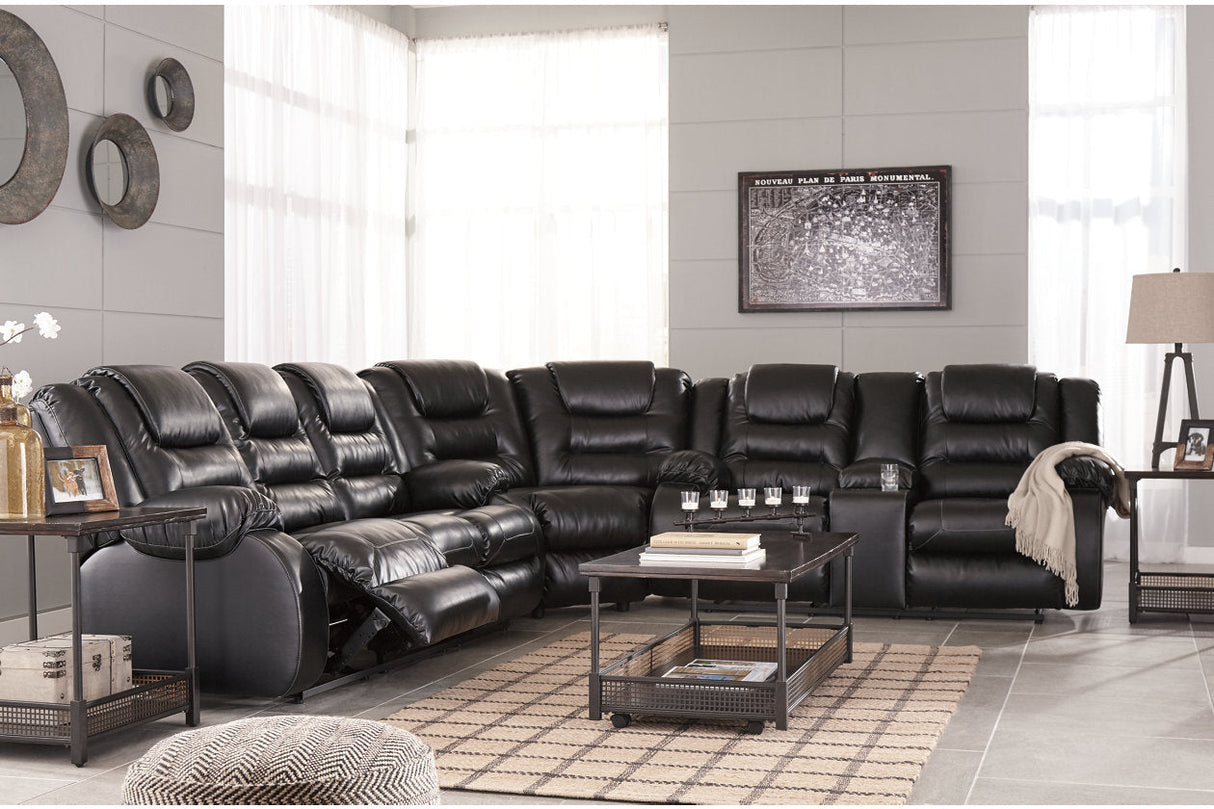 Vacherie Black Reclining Sofa