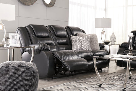 Vacherie Black Reclining Sofa