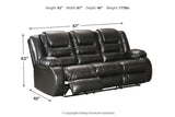 Vacherie Black Reclining Sofa